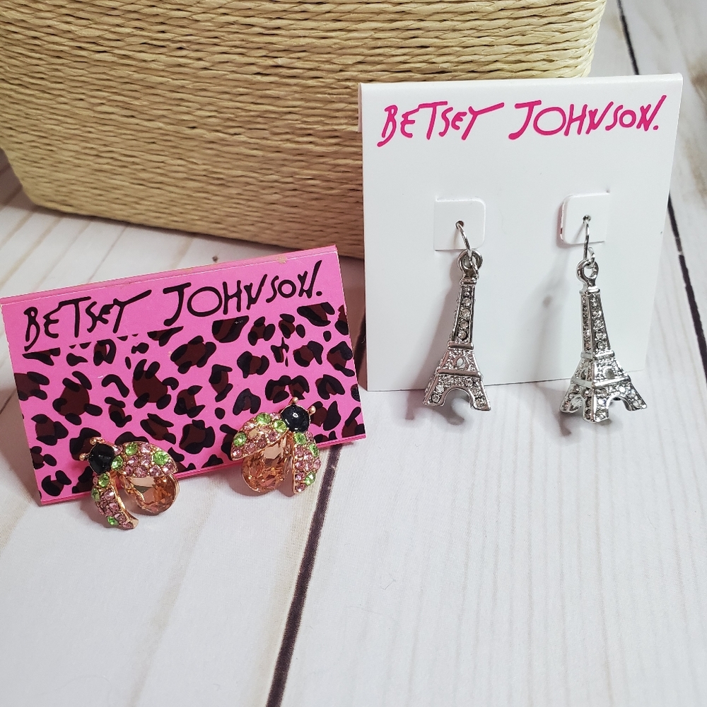 2 sets of Betsey Johnson earrings